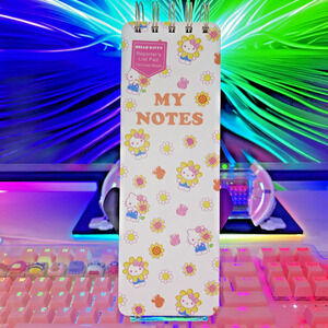 Sanrio Hello Kitty Notepad Note Pad Summer Flower White 2024 Long Reporters List
